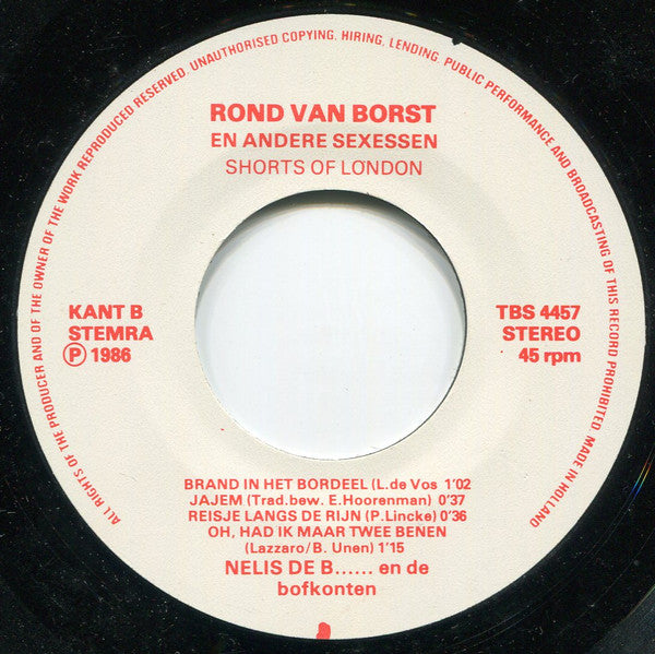 Nelis De B... En De Bofkonten : Rond Van Borst En Andere Sexessen (7", EP)