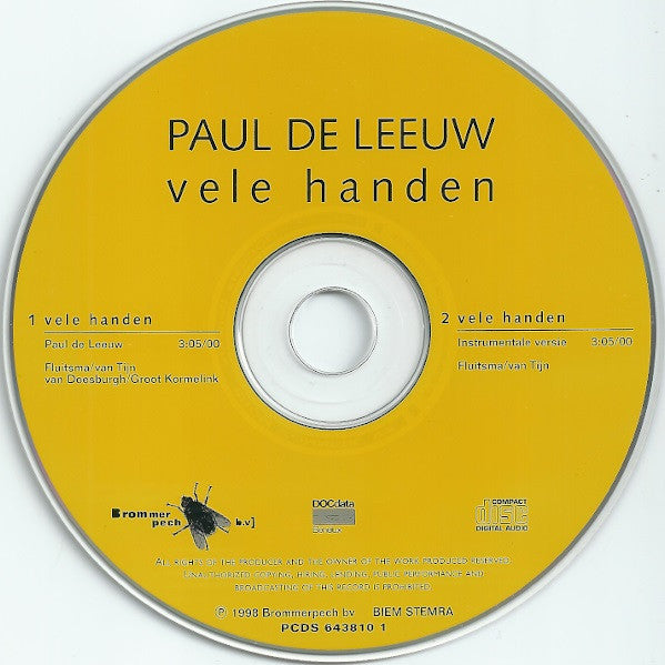 Paul de Leeuw : Vele Handen (CD, Single, Promo)