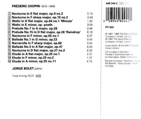 Frédéric Chopin, Jorge Bolet : Nocturne - Favourite Chopin (CD, Comp)