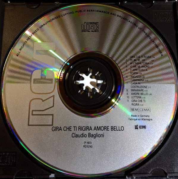 Claudio Baglioni : Gira Che Ti Rigira Amore Bello (CD, Album, RE)