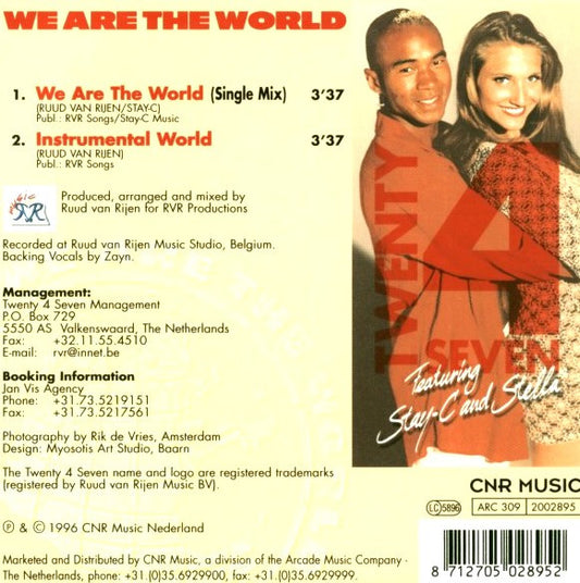 Twenty 4 Seven Featuring Stay-C And Stella (3) : We Are The World (CD, Single)