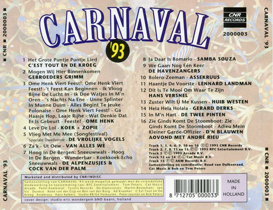 Various : Carnaval '93 (CD, Comp)