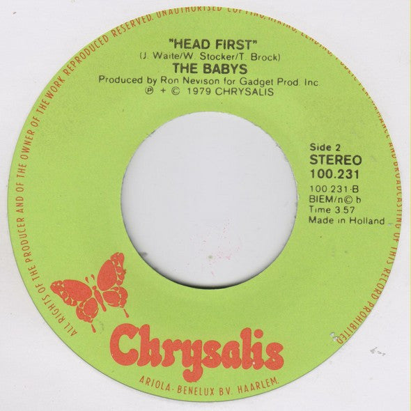 The Babys : Every Time I Think Of You (7", Single)