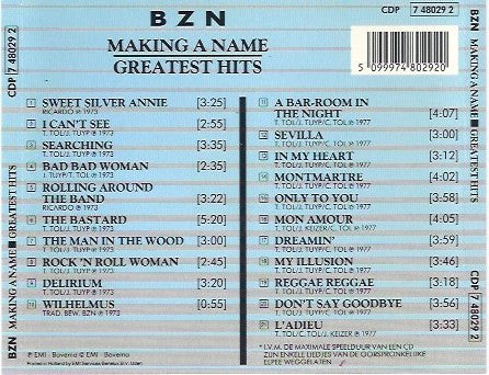 BZN : Making A Name / Greatest Hits (CD, Comp)