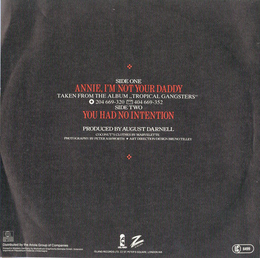 Kid Creole And The Coconuts : Annie, I'm Not Your Daddy (7", Single, Inj)