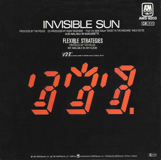 The Police : Invisible Sun (7", Single)