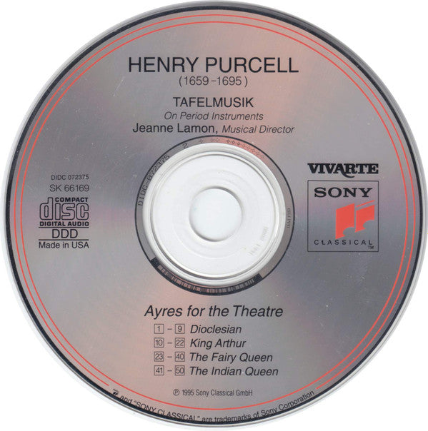 Henry Purcell - Tafelmusik Baroque Orchestra, Jeanne Lamon : Ayres For The Theatre (Dioclesian / King Arthur / The Fairy Queen / The Indian Queen) (CD)