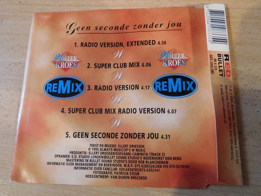 Wolter Kroes : Geen Seconde Zonder Jou Remix (CD, Maxi)