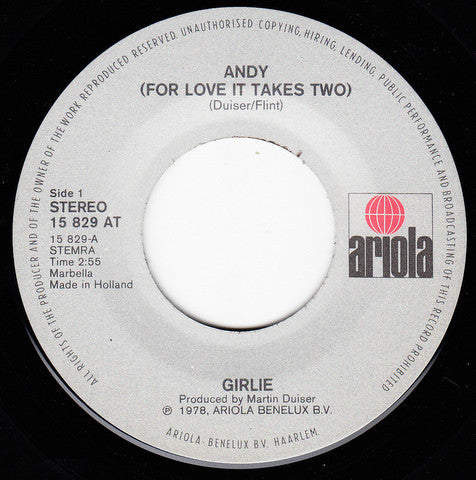 Girlie : Andy (For Love It Takes Two) (7", Single, Sil)