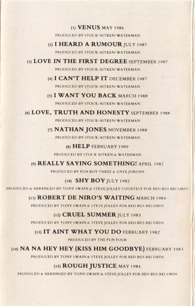 Bananarama : The Greatest Hits Collection (Featuring "Help") (Cass, Comp, RM, CrO)