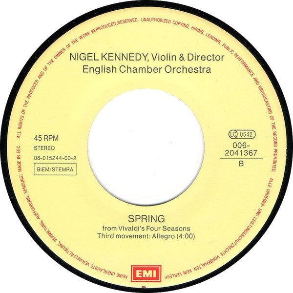 Nigel Kennedy : Spring - From Vivaldi's Four Seasons (7", Single)