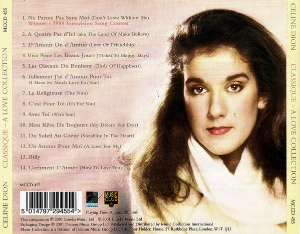 Céline Dion : Classique - A Love Collection (CD, Comp)
