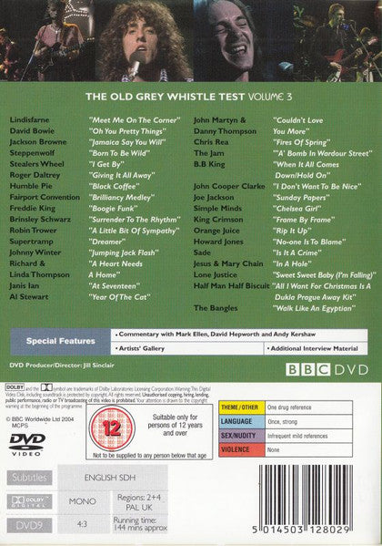 Various : The Old Grey Whistle Test Volume 3 (DVD-V, Comp, PAL, Reg)