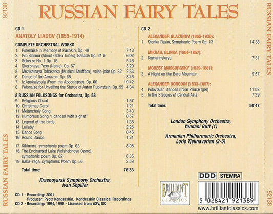 Anatoly Liadov, Alexander Glazunov, Alexander Borodin, Modest Mussorgsky : Russian Fairy Tales (2xCD, Comp)