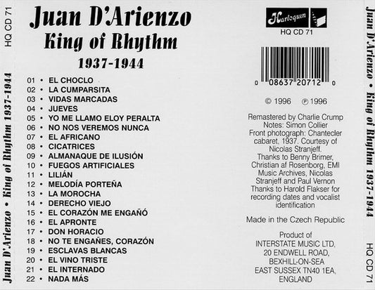 Juan D'Arienzo : King Of Rhythm 1937-1944 (CD, Comp, RM)