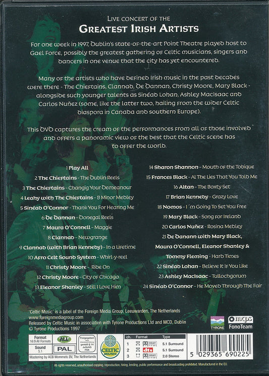 Various : Live Concert Of The Greatest Irish Artists - Gaelforce (DVD-V, Multichannel, PAL)