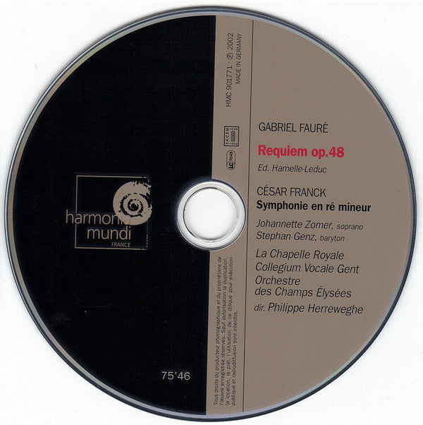 Gabriel Fauré - Philippe Herreweghe, César Franck : Requiem (CD, Album)
