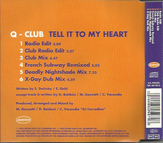 Q-Club : Tell It To My Heart (CD, Single)