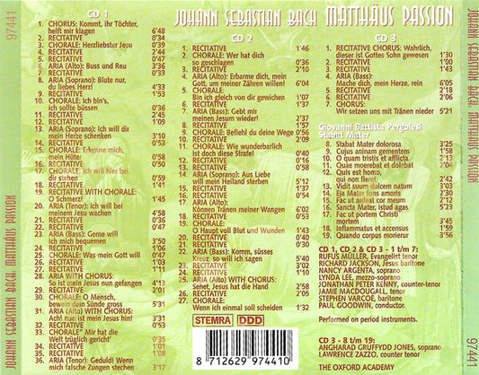 Johann Sebastian Bach : Matthaus Passion (3xCD)