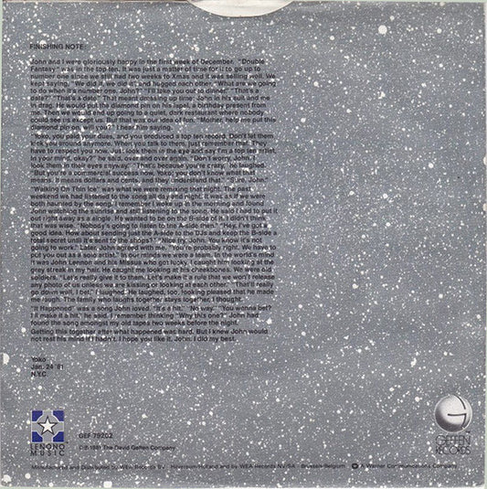 Yoko Ono : Walking On Thin Ice (7", Single, Mono)