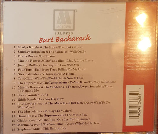 Various : Motown Salutes Burt Bacharach (CD, Comp)