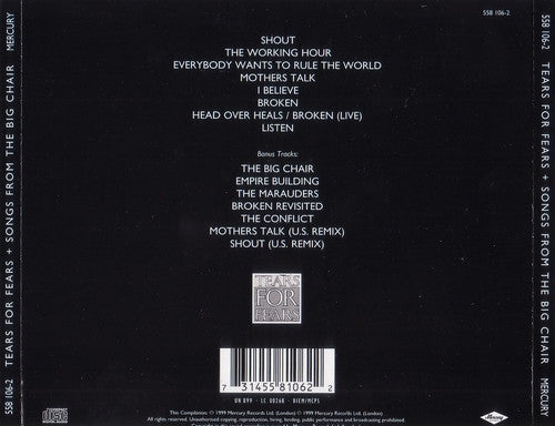 Tears For Fears : Songs From The Big Chair (CD, Album, RE, RM)