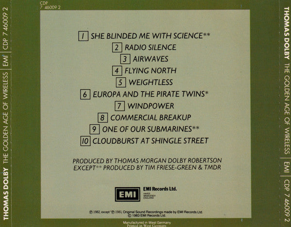 Thomas Dolby : The Golden Age Of Wireless (CD, Album)