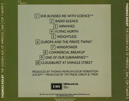 Thomas Dolby : The Golden Age Of Wireless (CD, Album)