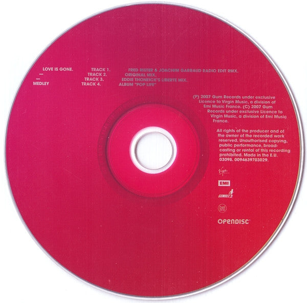 David Guetta & Chris Willis : Love Is Gone (CD, Single, Enh)