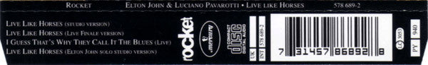 Elton John & Luciano Pavarotti : Live Like Horses (CD, Maxi)