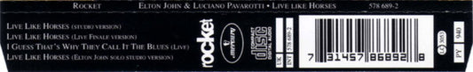 Elton John & Luciano Pavarotti : Live Like Horses (CD, Maxi)