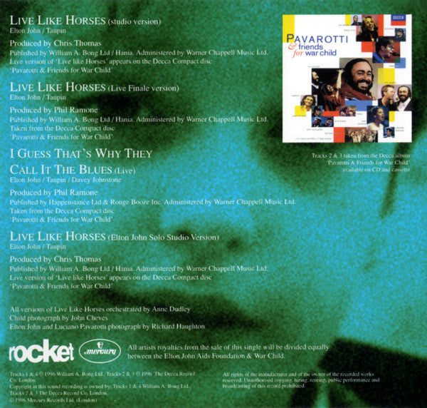 Elton John & Luciano Pavarotti : Live Like Horses (CD, Maxi)