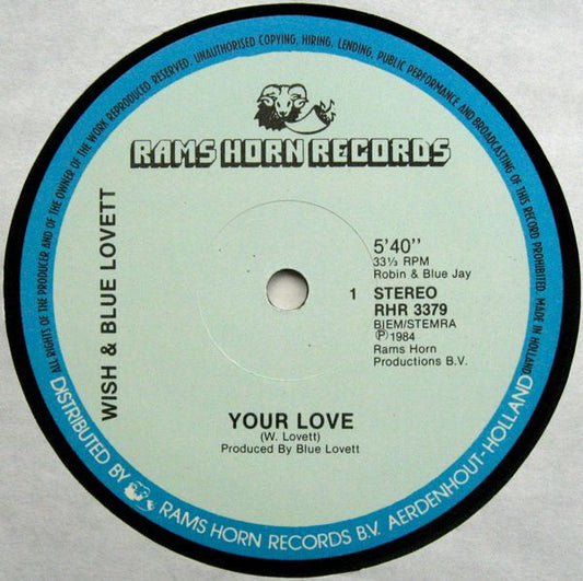 Wish (2) & Winfred Lovett : Your Love (12", Single)