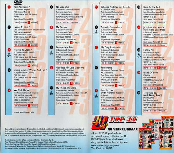 Demis Roussos : Hits Uit 40 Jaar Top 40 (DVD, Comp + CD, Comp)