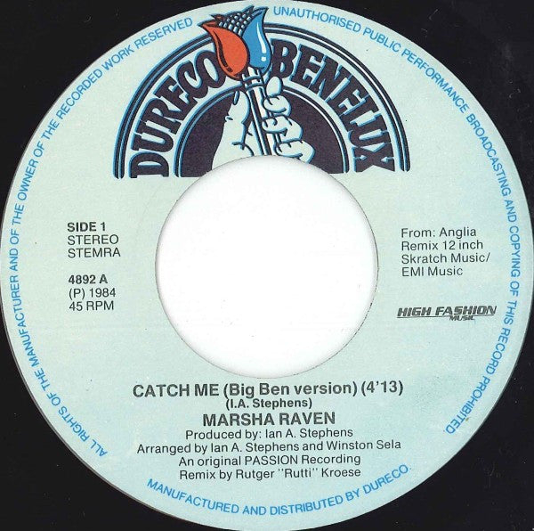 Marsha Raven Featuring London Big Ben : Catch Me (From Anglia Remix 12 Inch) (7")