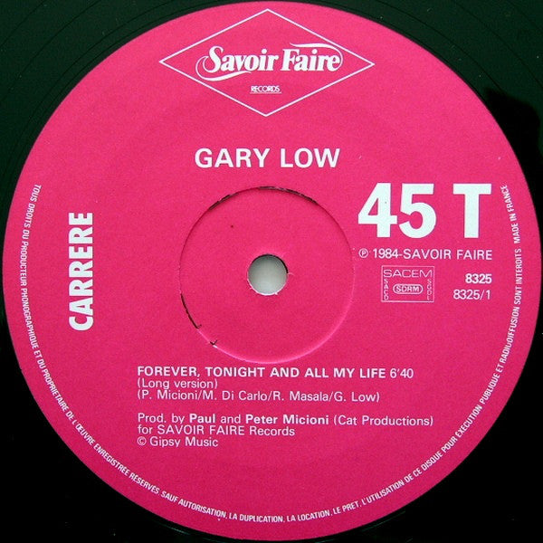 Gary Low : Forever, Tonight And All My Life (12", Maxi)