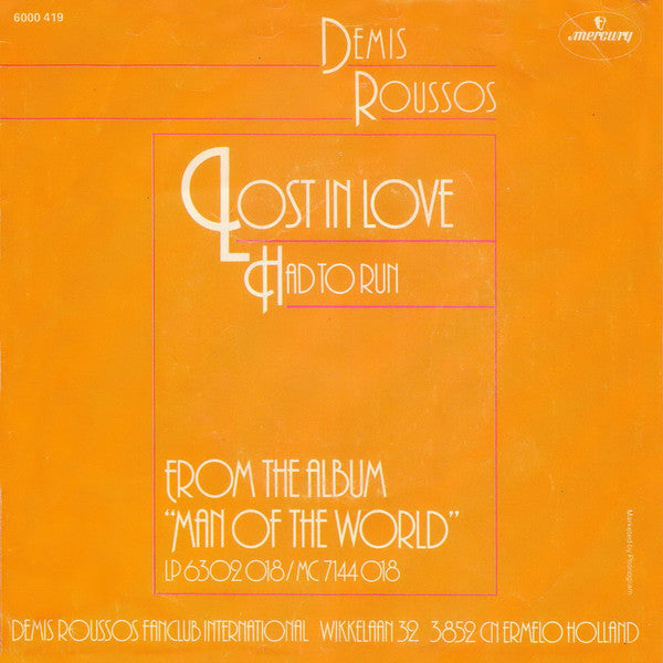 Demis Roussos : Lost In Love (7", Single)