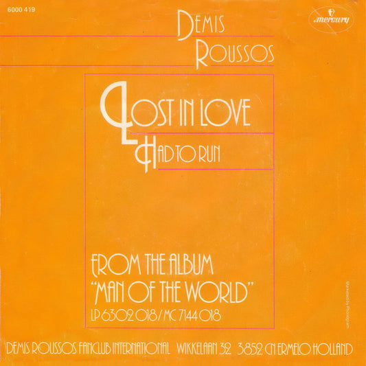 Demis Roussos : Lost In Love (7", Single)