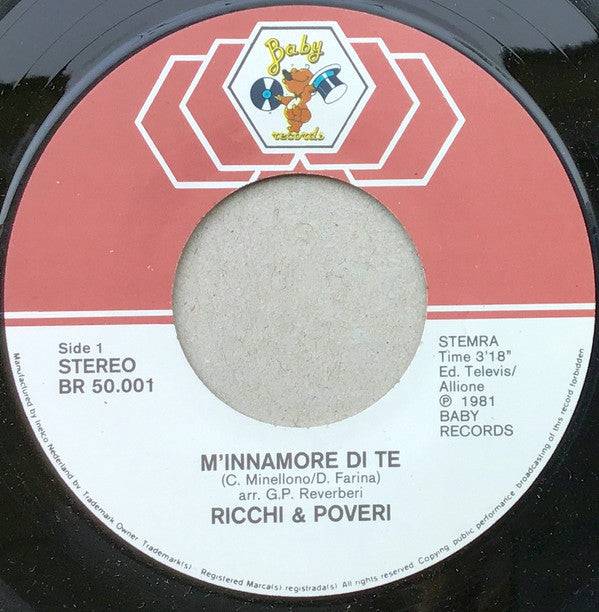 Ricchi E Poveri : M'Innamoro Di Te / Alla Faccia Di Belzebu' (7", Single)