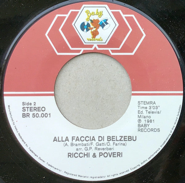 Ricchi E Poveri : M'Innamoro Di Te / Alla Faccia Di Belzebu' (7", Single)