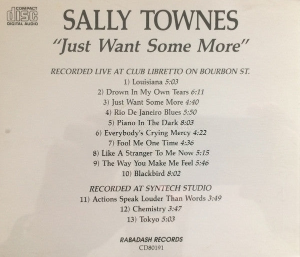 Sally Townes : Just Want Some More (CD, Album)
