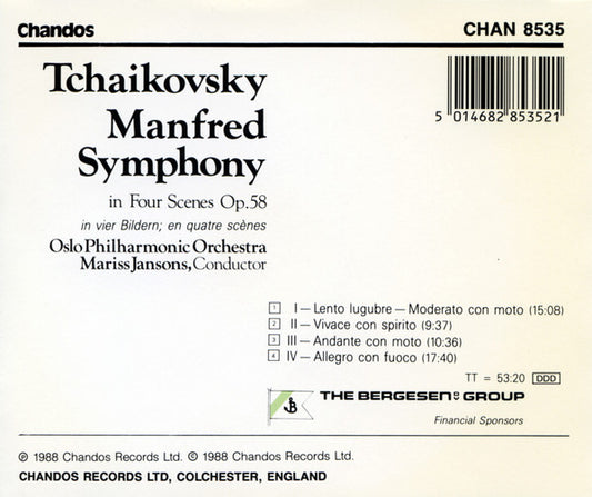 Pyotr Ilyich Tchaikovsky / Oslo Filharmoniske Orkester / Mariss Jansons : Manfred Symphony In Four Scenes Op.58 (CD, Album)