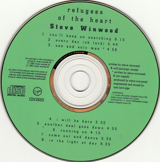 Steve Winwood : Refugees Of The Heart (CD, Album)