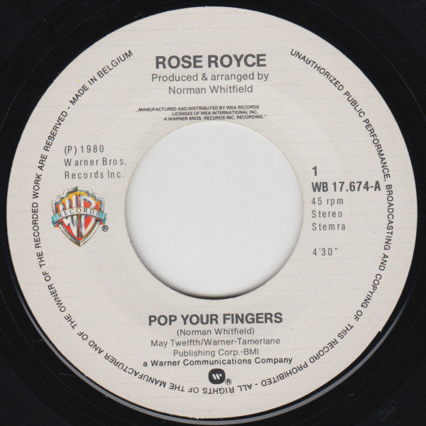 Rose Royce : Pop Your Fingers (7", Single)