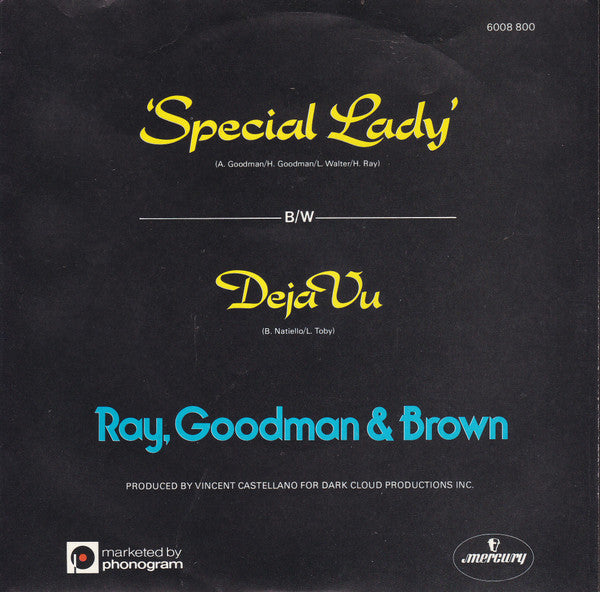 Ray, Goodman & Brown : Special Lady (7", Single)
