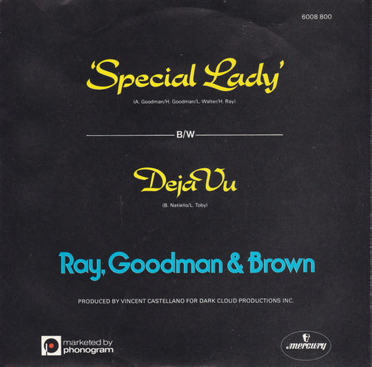 Ray, Goodman & Brown : Special Lady (7", Single)