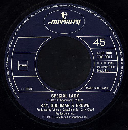 Ray, Goodman & Brown : Special Lady (7", Single)