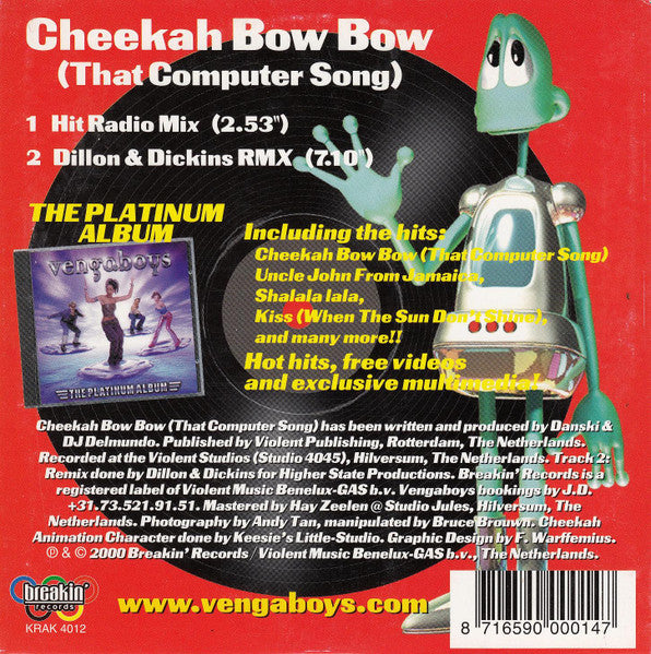 Vengaboys Featuring Cheekah : Cheekah Bow Bow (That Computer Song) (CD, Single, Car)