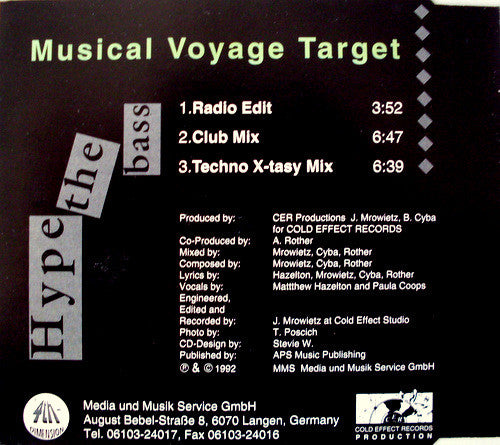 Musical Voyage Target : Hype The Bass (CD, Maxi)