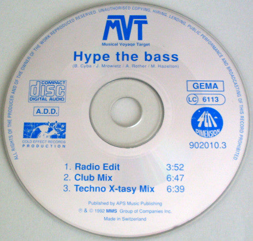 Musical Voyage Target : Hype The Bass (CD, Maxi)